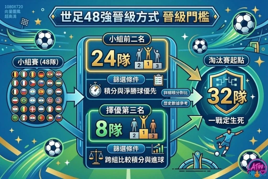 世足48強分組晉級方式